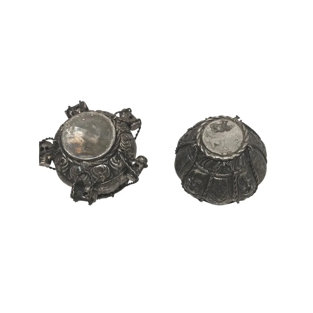 Sterling Silver Persian Middle‎ Eastern Besamim Havdalah Spice Boxes SET OF 2